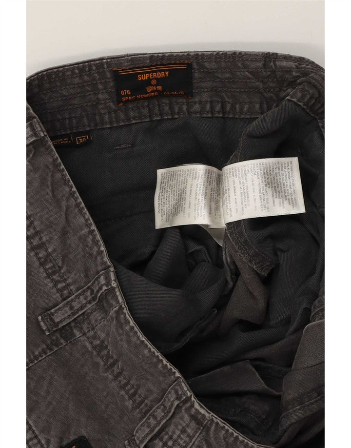 Pantaloni scurți cargo Superdry pentru bărbați W30, bumbac gri mediu