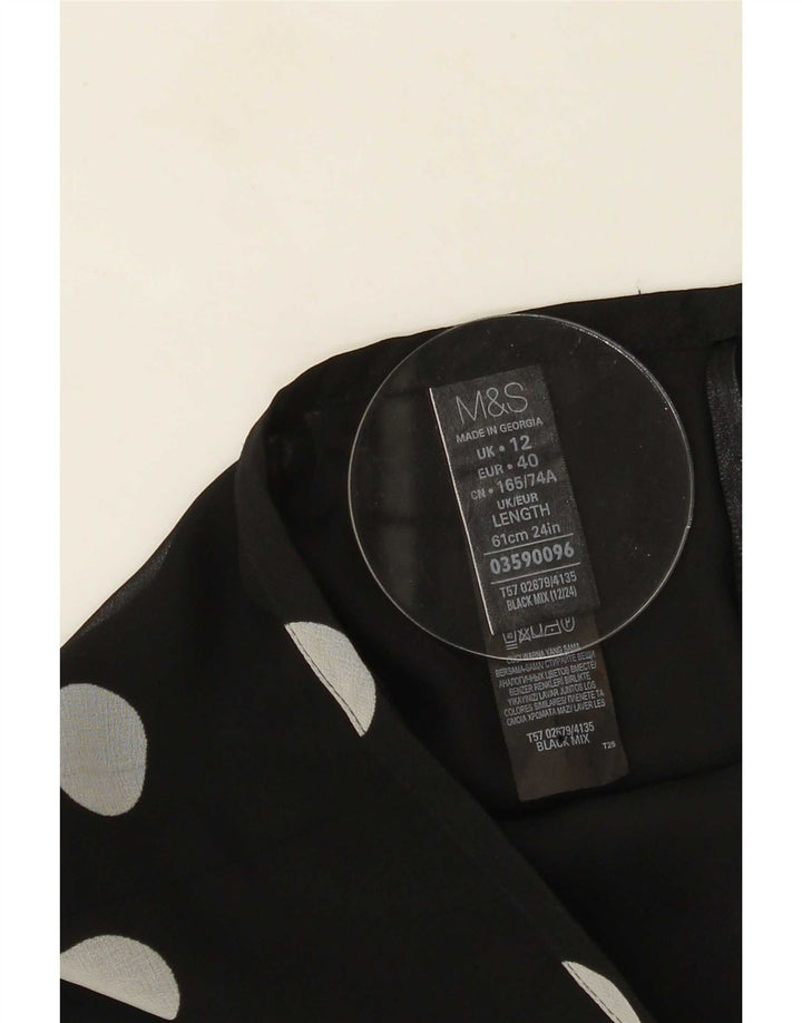 Fustă A-Line pentru femei Marks & Spencer UK 12 Medium W30 Black Polka Dot