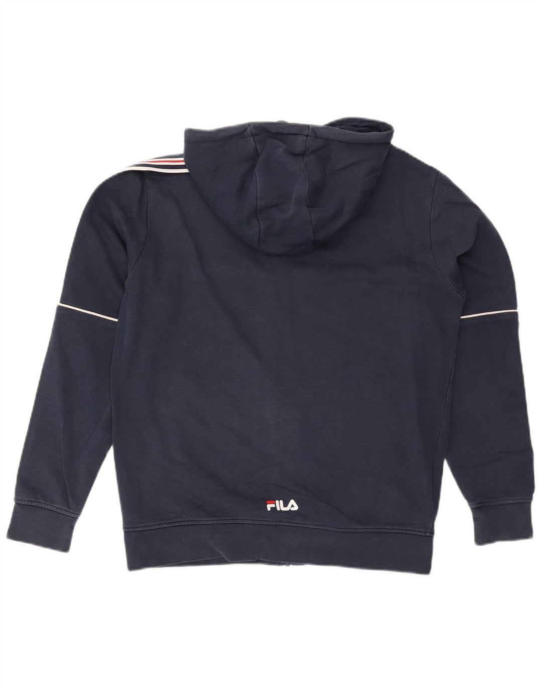 Pulover Fila pentru bărbați, cu grafică, cu fermoar, în dungi, albastru bleumarin