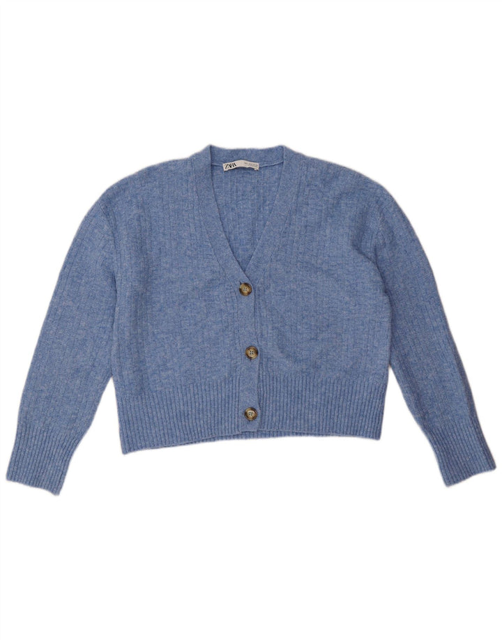 Pulover cardigan supradimensionat pentru femei Zara UK 10 Poliester albastru mic