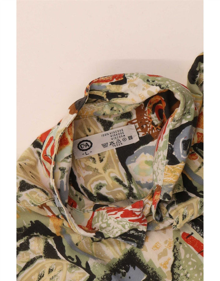 Cămașă cu mânecă scurtă pentru bărbați C&A, mare, multicoloră, geometrică, viscoză