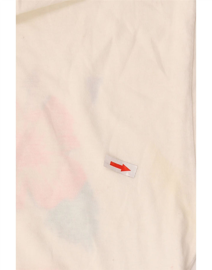 Tricou grafic vintage pentru bărbați Top Mediu Alb Floral