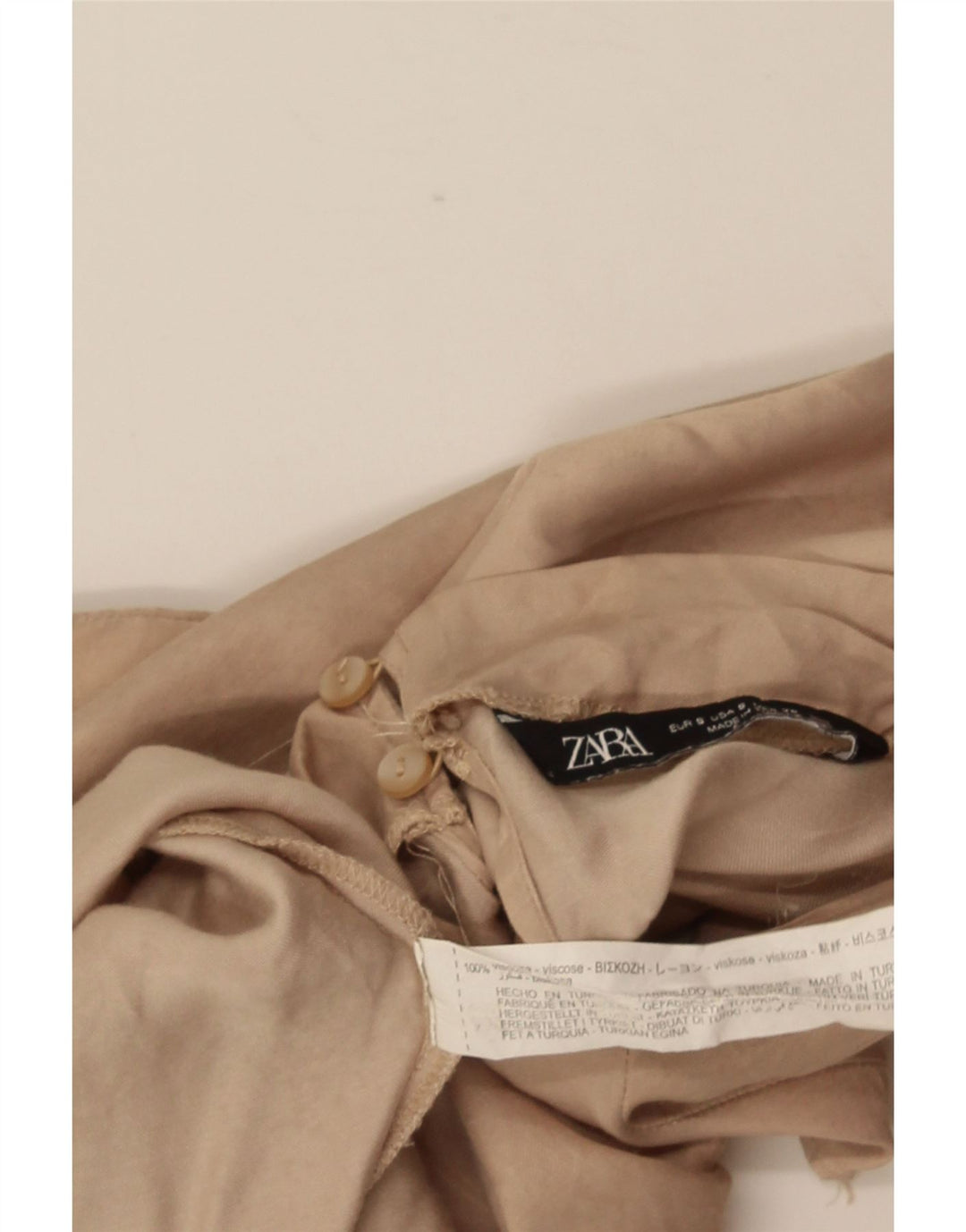 Bluză fără mâneci pentru femei ZARA UK 10 Small Beige Viscose