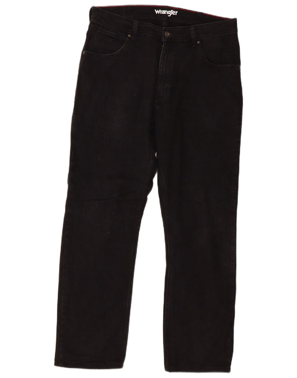 Blugi drepti pentru bărbați Wrangler W34 L29 bumbac negru