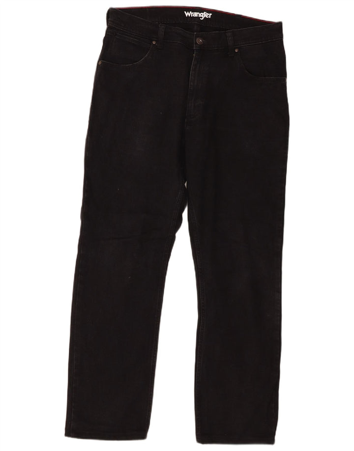Blugi drepti pentru bărbați Wrangler W34 L29 bumbac negru