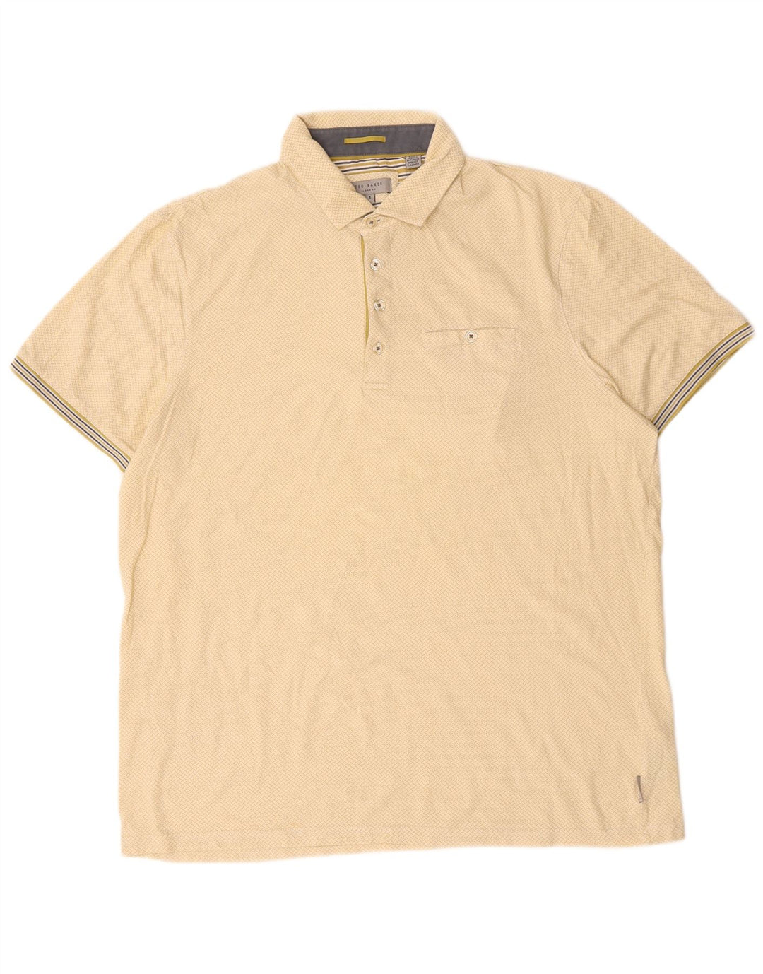 Tricou polo pentru bărbați Ted Baker Mărimea 5 XL Bumbac cu pete galbene