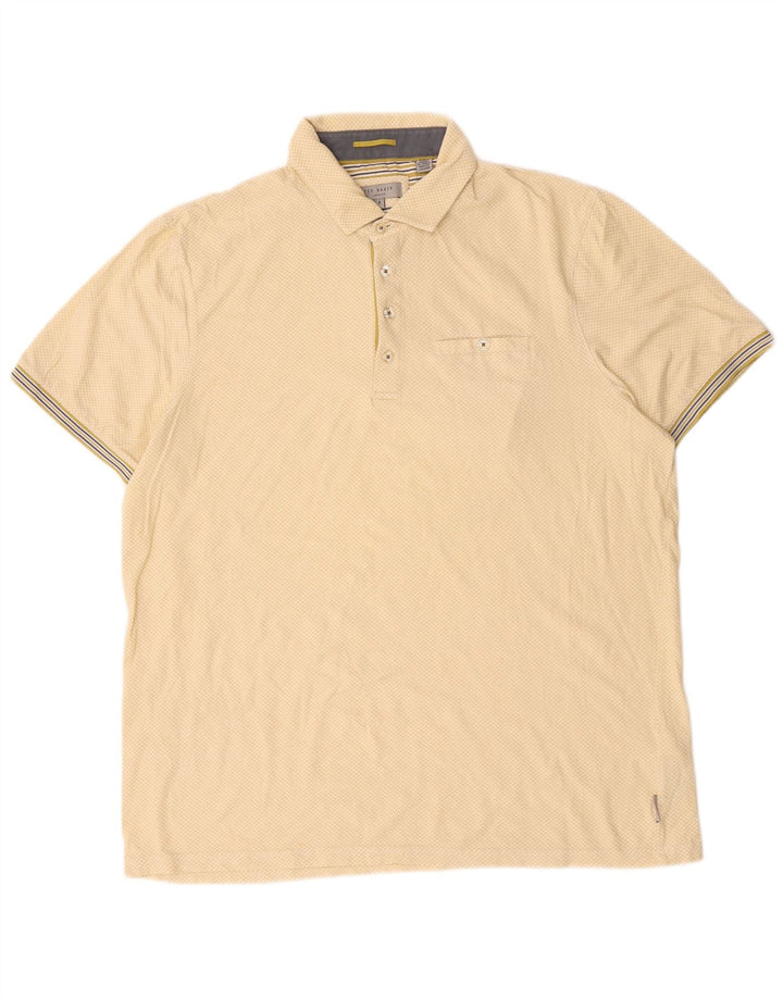Tricou polo pentru bărbați Ted Baker Mărimea 5 XL Bumbac cu pete galbene