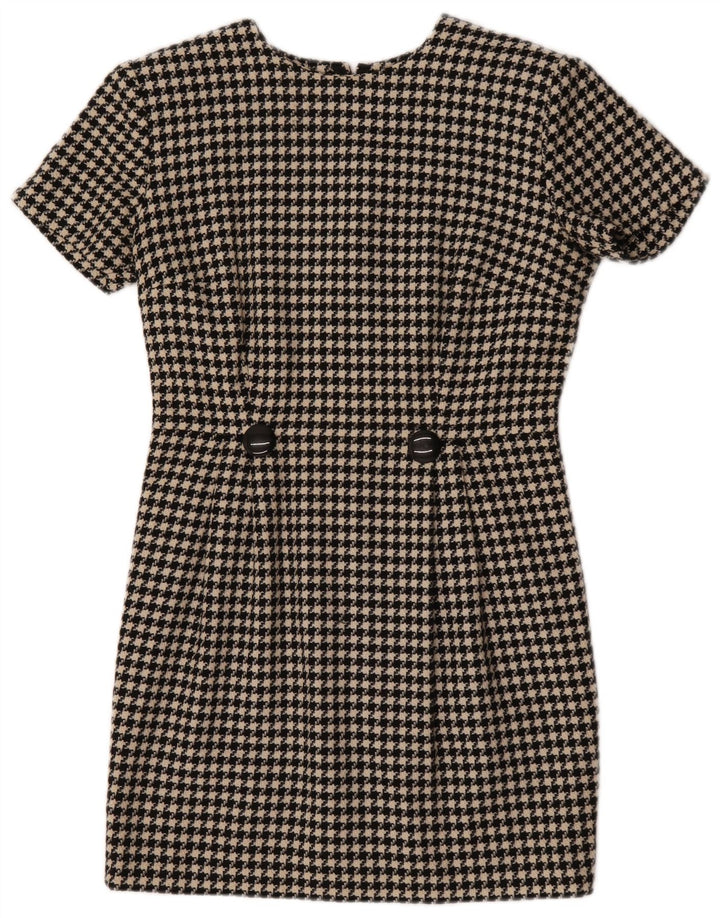 Rochie vintage pentru femei UK 12 Medium Black Houndstooth