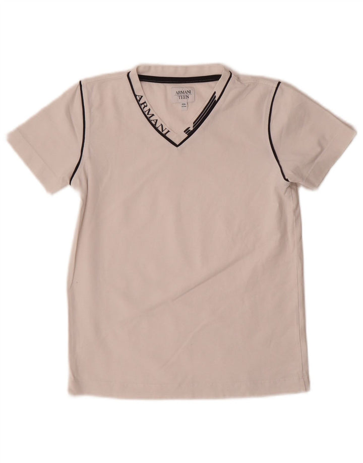 Tricou Grafic Armani Băieți Top 9-10 Ani Alb