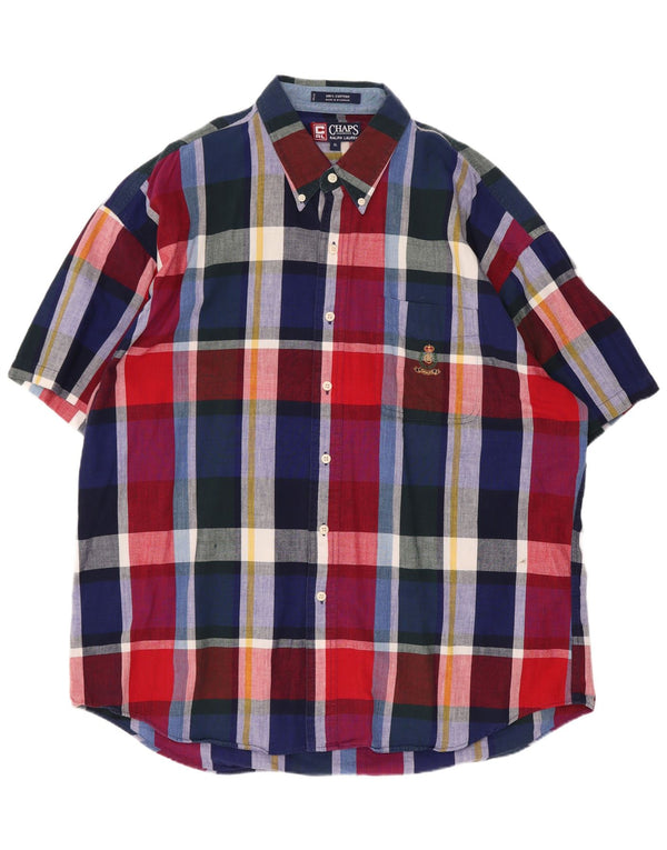 Cămașă cu mânecă scurtă pentru bărbați Chaps Ralph Lauren XL, bumbac cu carouri multicolore