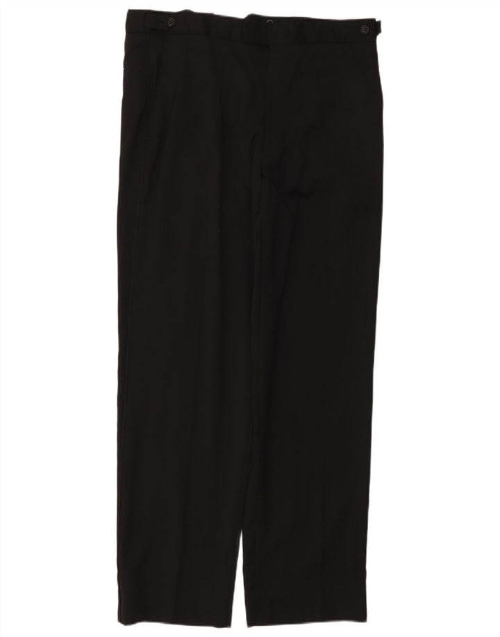 Pantaloni de costum drept bărbați Marks & Spencer L34 L31 Lână neagră