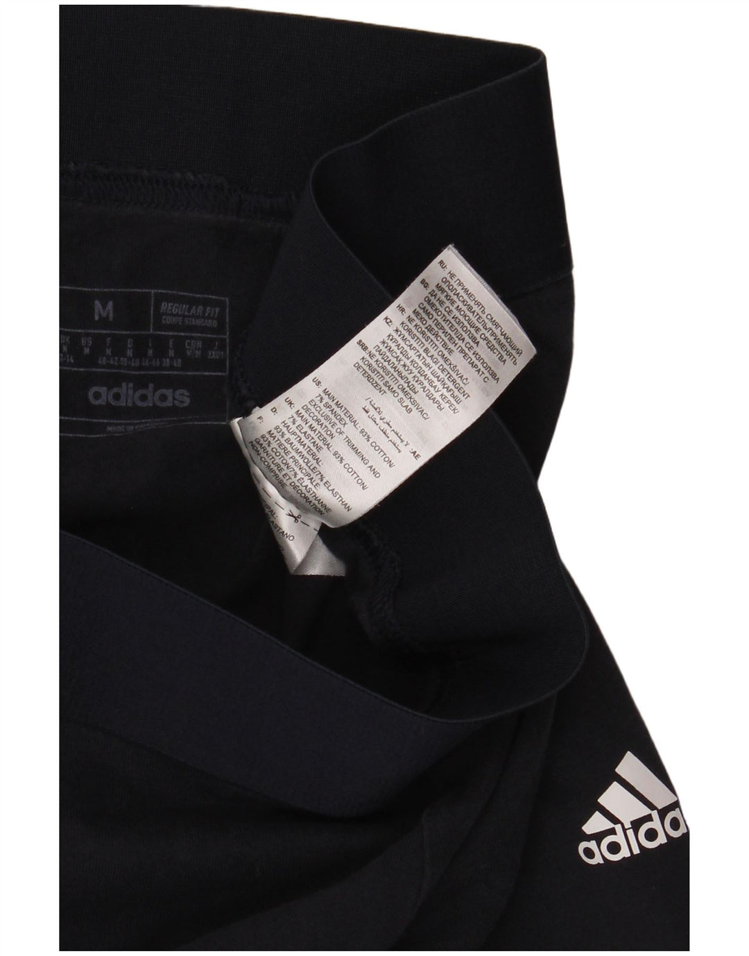 Leggings pentru femei Adidas cu ajustare regulată UK 12/14, bumbac mediu negru