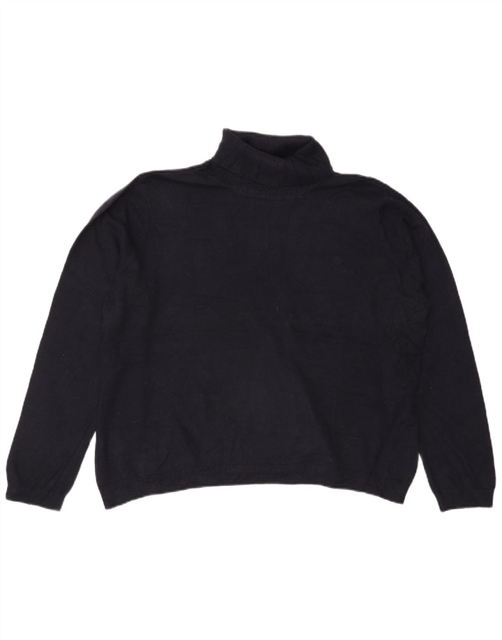 RALPH LAUREN Pulover cu gât rulat pentru femei UK 20 2XL Bleumarin Mătase