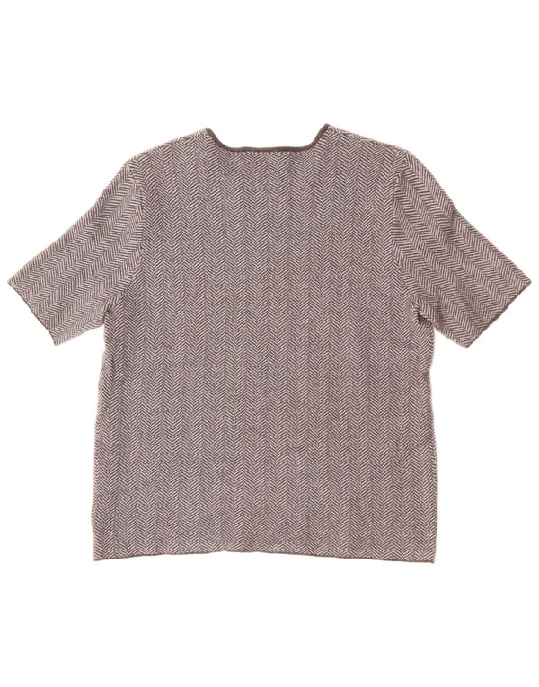 Top tricou ZARA pentru femei UK 10 Small Grey Herringbone Viscose