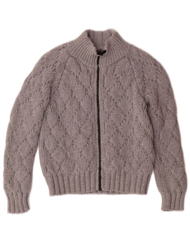 STONE ISLAND Boys Cardigan Sweater 6-7 Years Grey Cotton