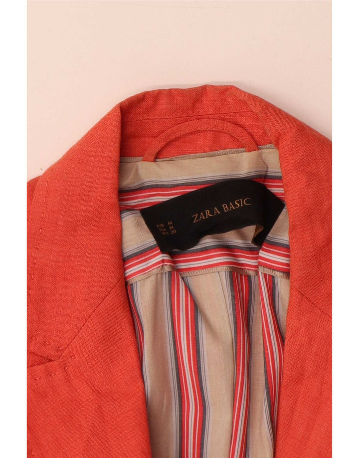 Blazer pentru femei Zara cu 1 nasture, UK 12, portocaliu mediu