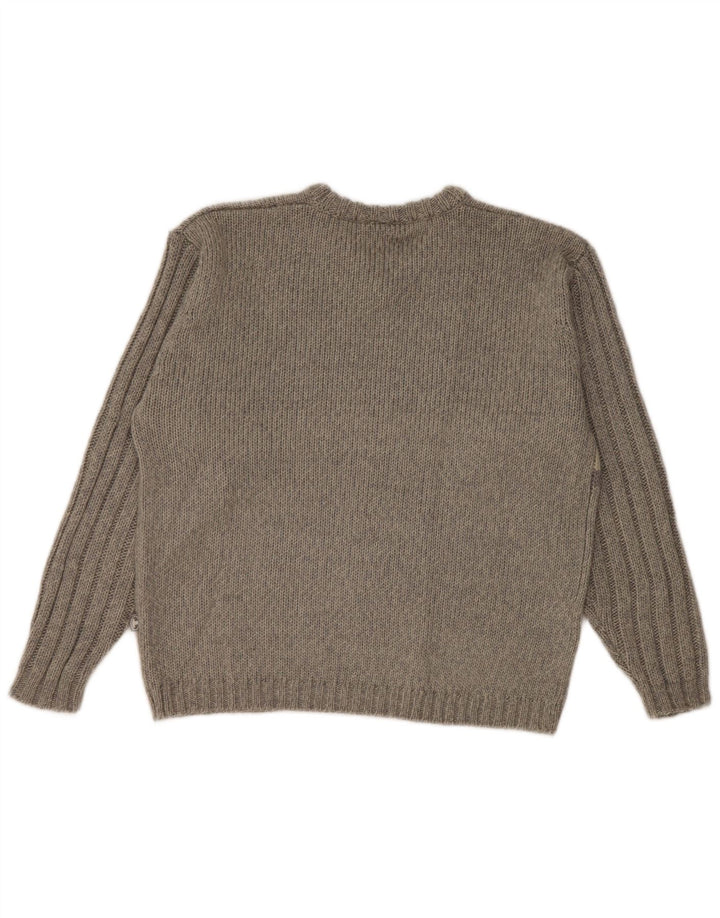 Pulover cu decolteu în V Tom Tailor pentru femei UK 16, mare, gri, color block