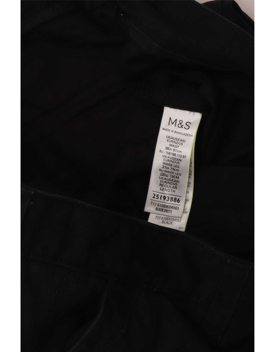 Pantaloni cargo drepti pentru bărbați Marks & Spencer W38 L31 bumbac negru