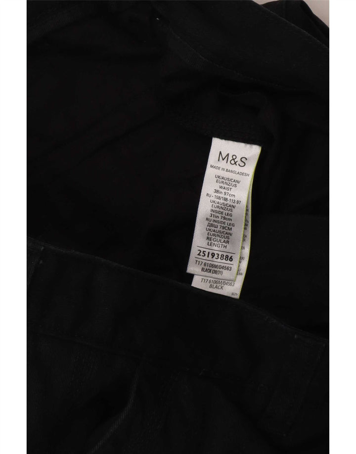 Pantaloni cargo drepti pentru bărbați Marks & Spencer W38 L31 bumbac negru
