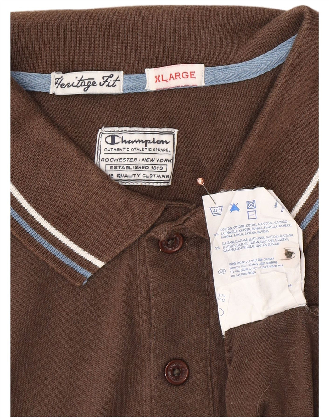 Tricou polo pentru bărbați CHAMPION Heritage Fit XL, maro, bumbac