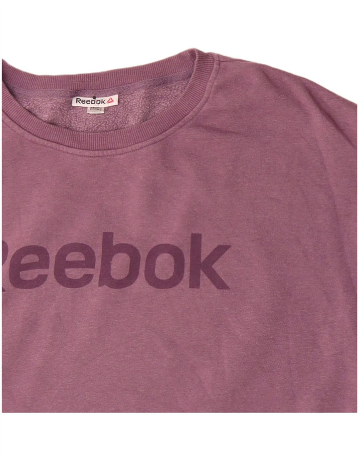 Pulover de hanorac supradimensionat Reebok pentru femei UK 20 2XL Bumbac violet