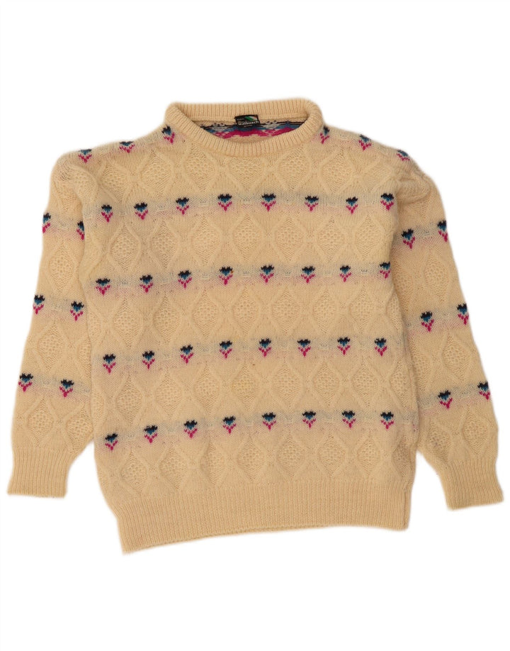 WALBUSCH Pulover cu gât țestoasă pentru femei UK 16 Fair Isle mare, bej