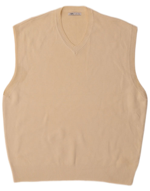 Zara Barbati Vesta Tank Top Mare Bej Bumbac