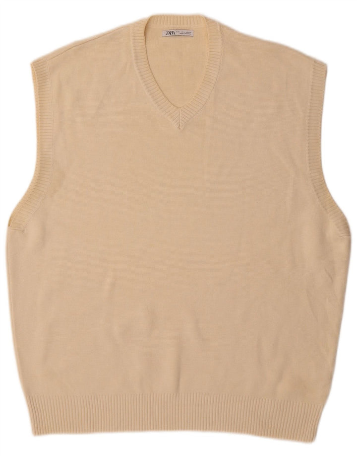 Zara Barbati Vesta Tank Top Mare Bej Bumbac