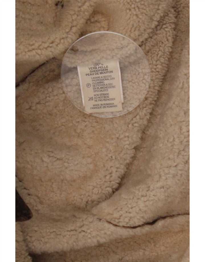 Jachetă din shearling pentru bărbați Marlboro Classics UK 42 XL piele de oaie maro