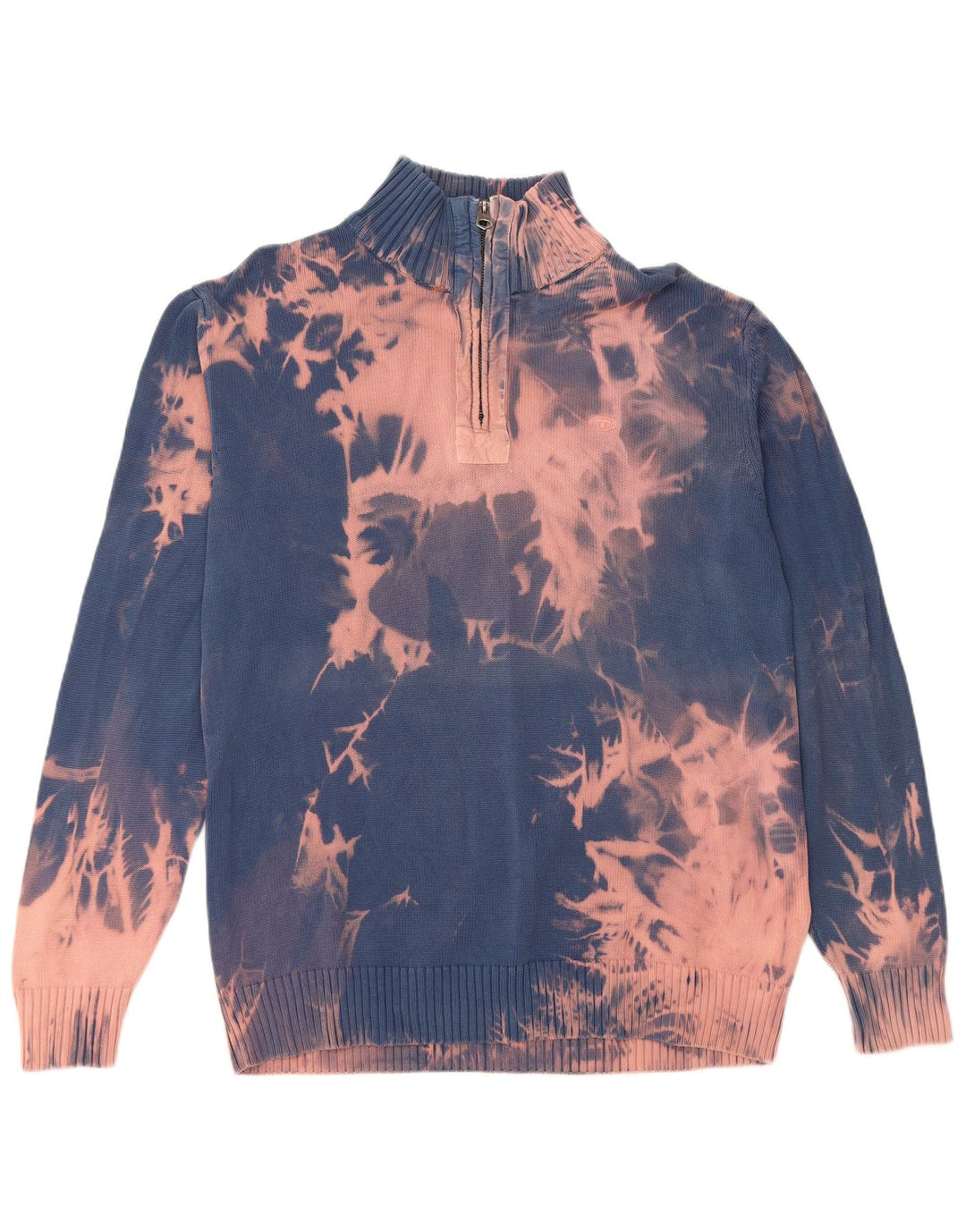 Pulover pentru bărbați TOM TAILOR, cu fermoar, cu gât, XL, bumbac cu vopsea cravată