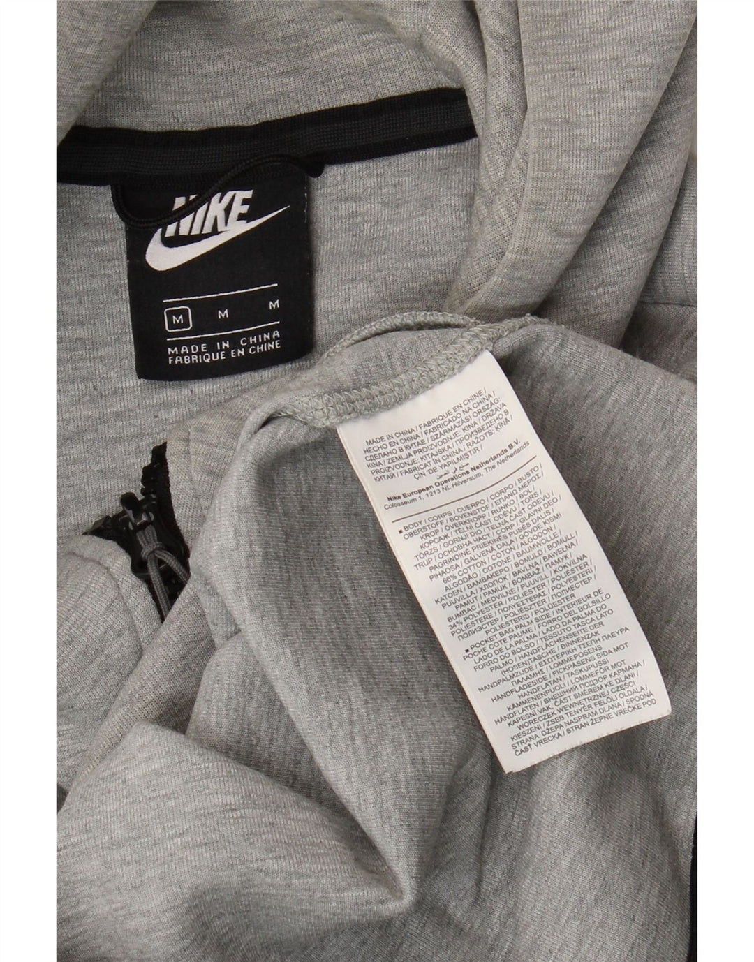 Pulover Nike pentru bărbați, cu fermoar, bumbac, gri mediu