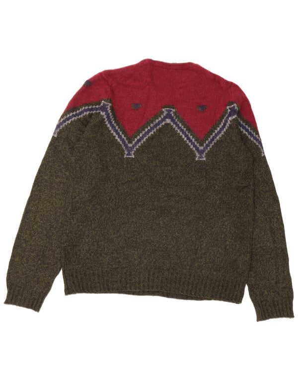 Pulover Benetton pentru femei cu decolteu rotund UK 16, mare, kaki