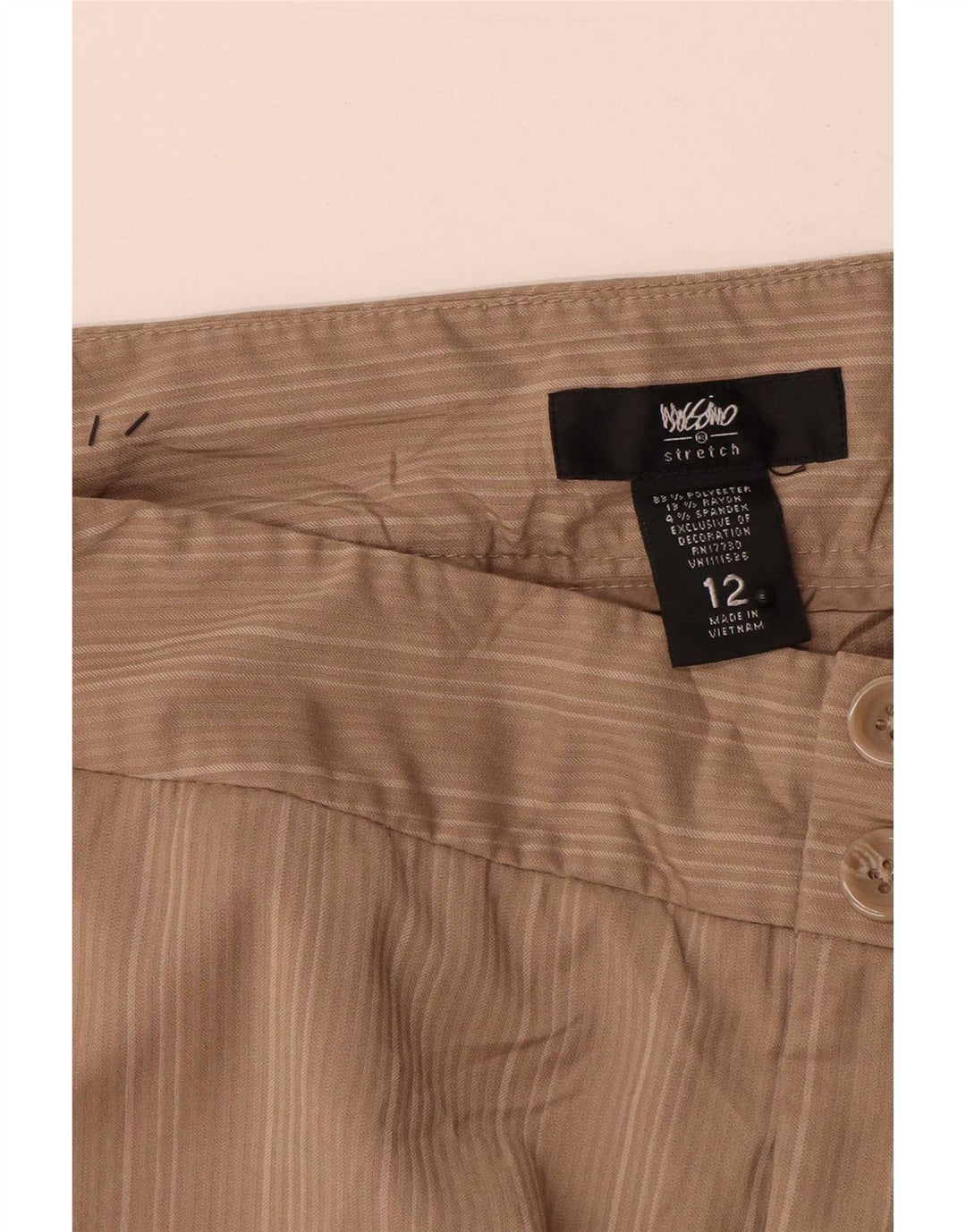 Pantaloni scurți chino Mossimo pentru femei US 12 Large W32 poliester cu dungi bej