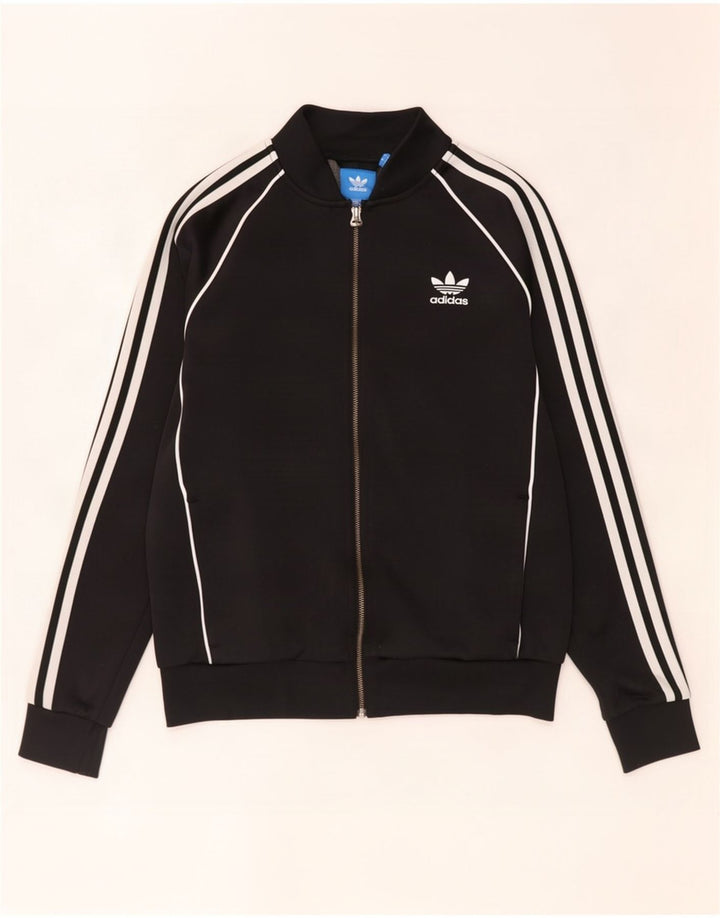 Jachetă de top pentru trening Adidas pentru femei UK 14 Poliester mediu negru