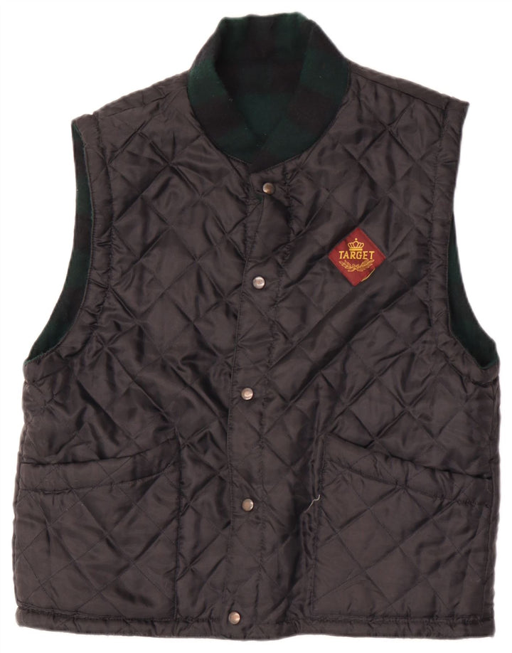Gilet vintage pentru bărbați matlasat UK 38 Medium Black
