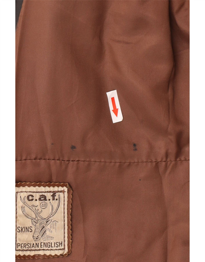 Jachetă de piele vintage pentru femei UK 10 Mic din piele neagră