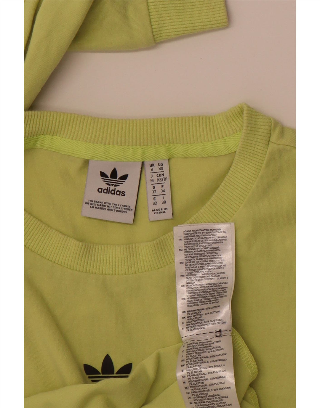 Top grafic ADIDAS pentru femei cu mânecă lungă UK 6 XS bumbac verde