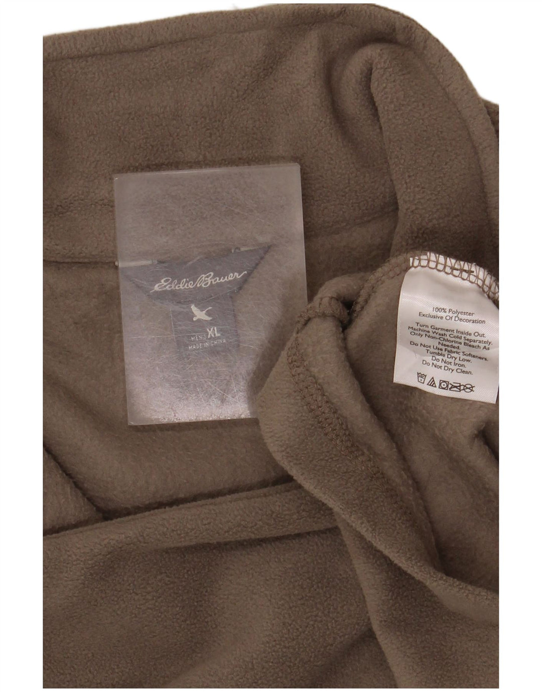 EDDIE BAUER Pulover din lână pentru bărbați, cu fermoar, XL, poliester gri