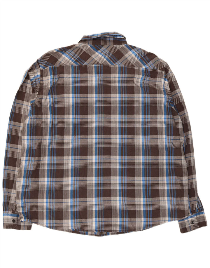 Cămașă pentru bărbați Wrangler 3XL, bumbac cu carouri maro