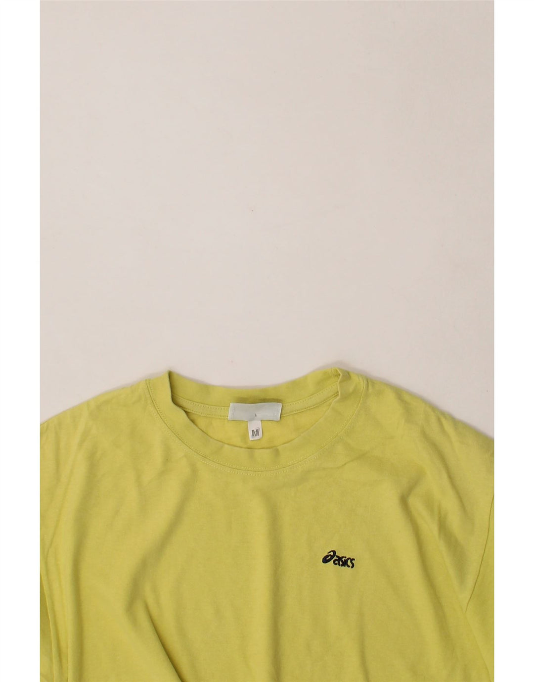 ASICS Mens T-Shirt Top Medium Yellow Cotton Vintage Asics and Second-Hand Asics from Messina Hembry 