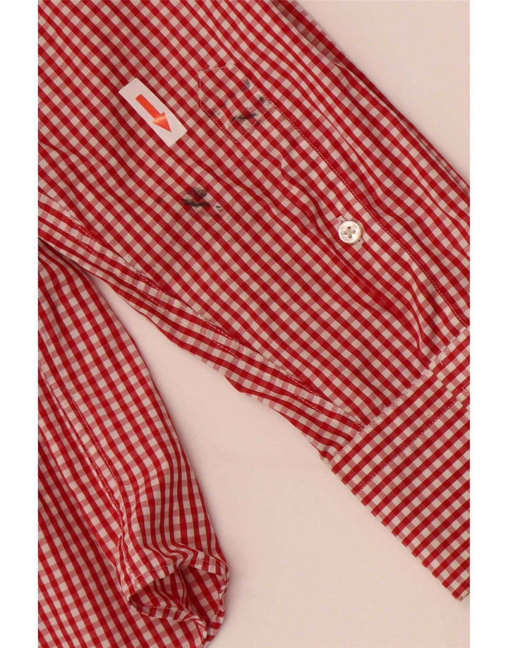 Cămașă pentru bărbați Hugo Boss Regular Fit Mărimea 41 16 Bumbac mare roșu Gingham