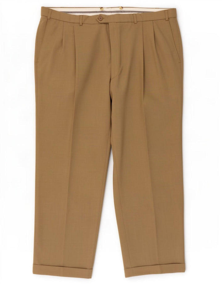 Pantaloni de costum pentru bărbați Marks & Spencer L44 L29 poliester bej