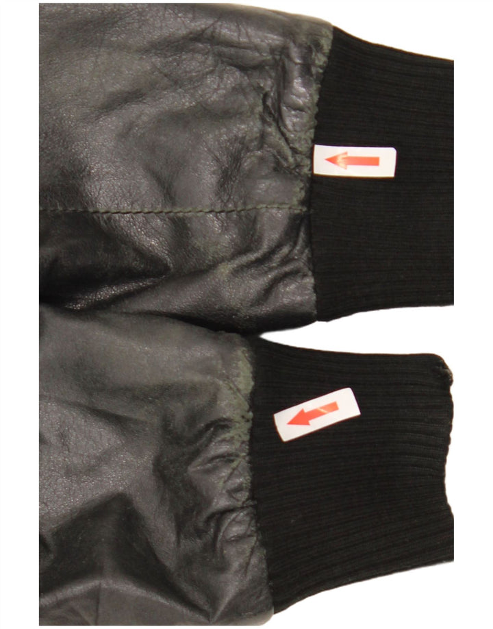 Jachetă de piele crop Sasch pentru femei UK 14 Medium Black