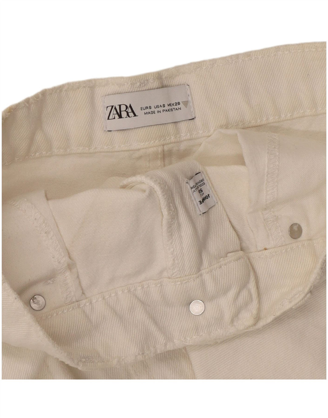 Fusta Denim Zara Femei Mic W28 Bumbac Alb