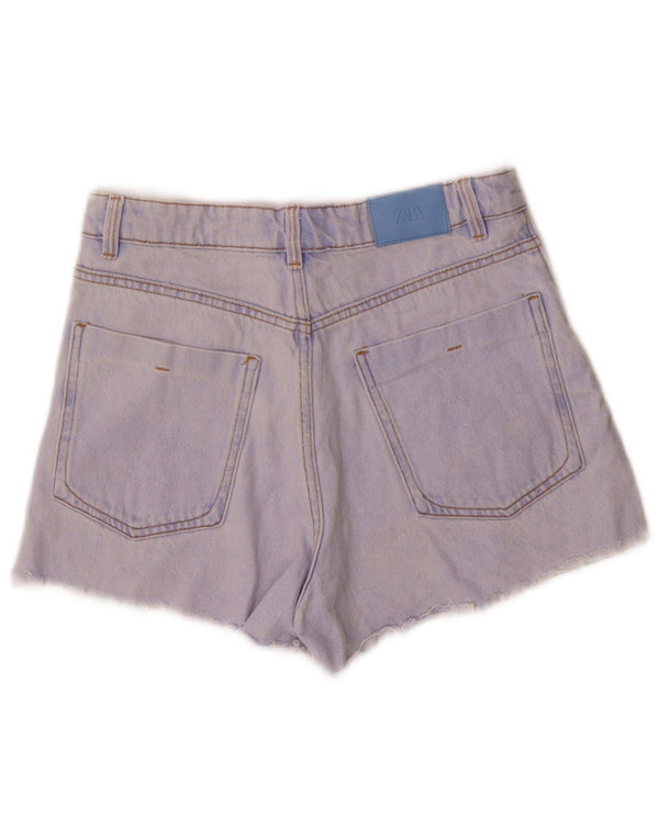 Pantaloni scurți din denim cu talie înaltă pentru femei Zara EU 36 XS W26 Bumbac albastru