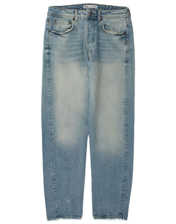 Blugi Distressed drepte pentru bărbați Zara EU 40 Medium L31 L29 Bumbac albastru