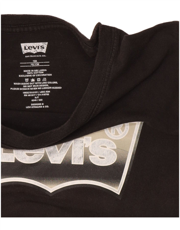 Tricou grafic Levi's pentru baieti Top 11-12 ani bumbac negru