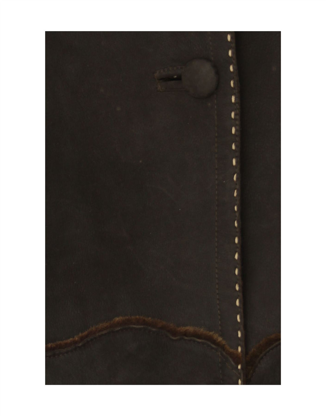 Pardesiu din piele intoarsa pentru femei VINTAGE UK 16 mare maro