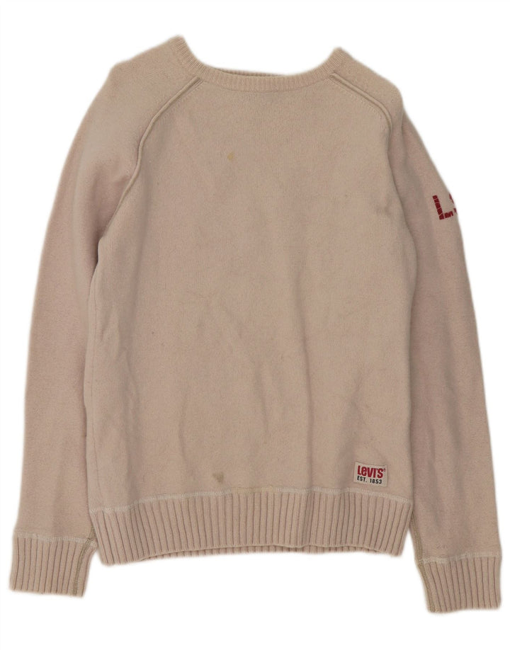 Pulover Levi's pentru femei cu gât de barcă, UK 14, lână mare, bej