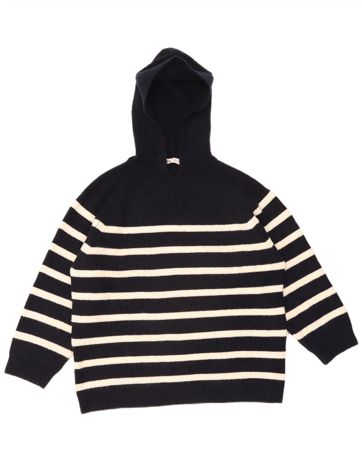 Pulover supradimensionat cu glugă pentru femei Zara UK 14 Medium Black Dunge